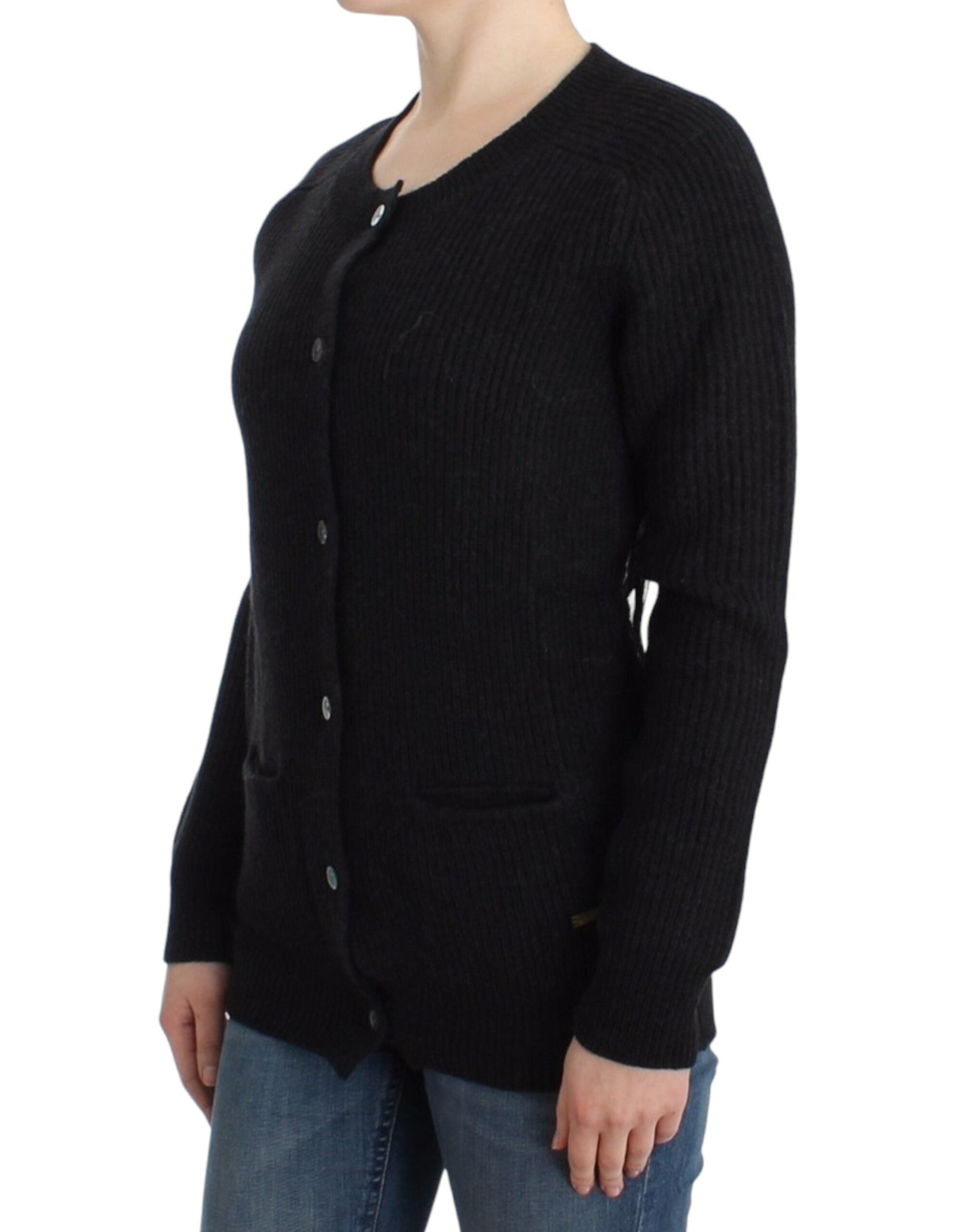 John Galliano Schwarze Wollstrickjacke