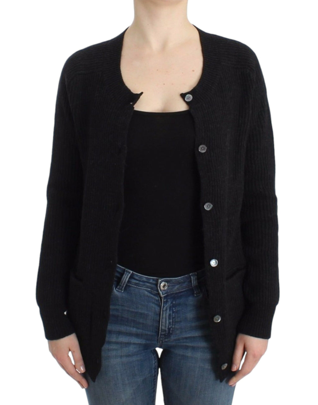 John Galliano Schwarze Wollstrickjacke