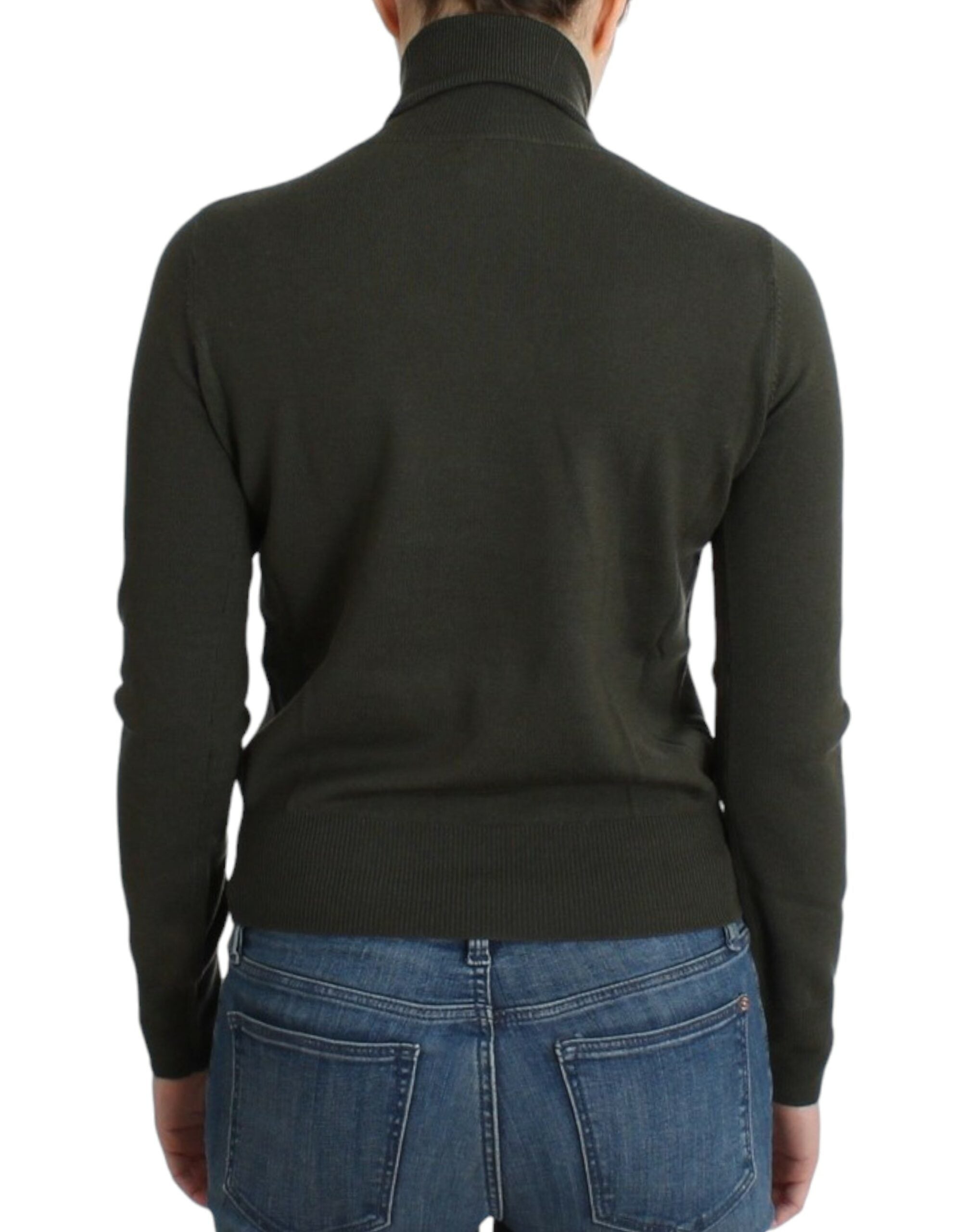 John Galliano Grüner Woll-Rollkragenpullover