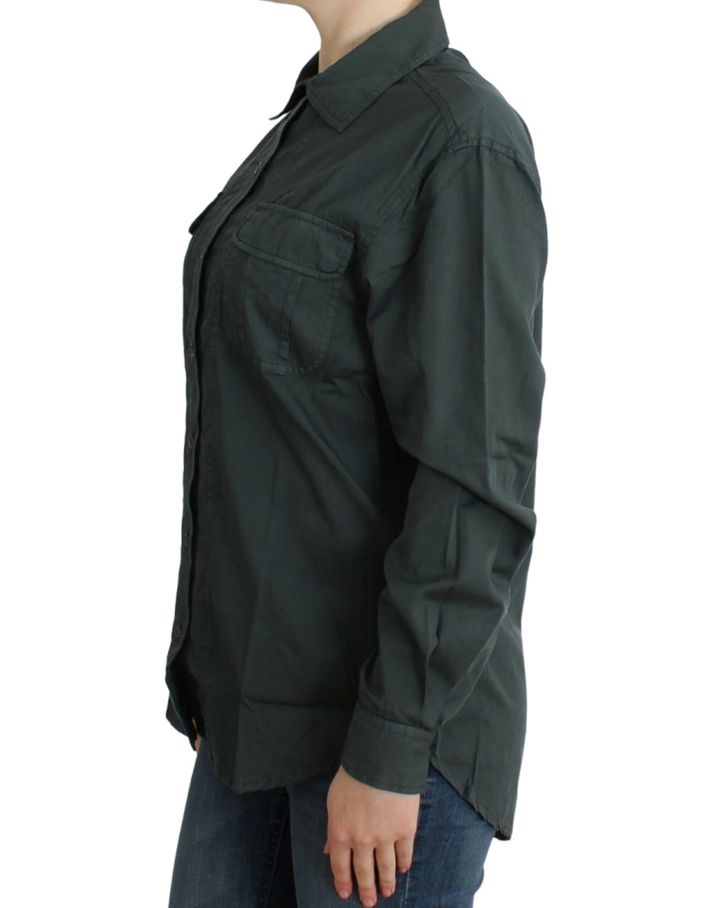 Cavalli Gray Button-Down Shirt