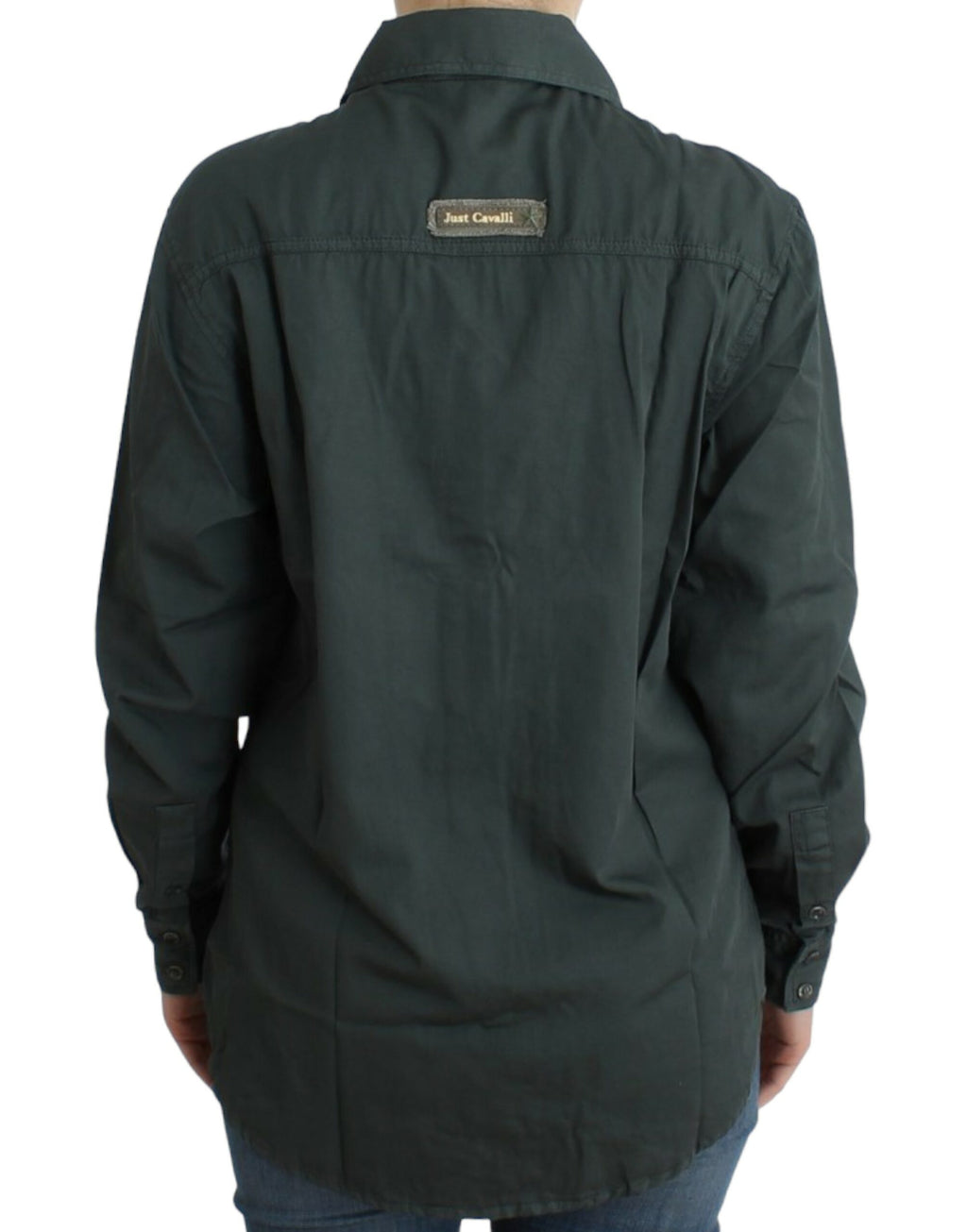 Cavalli Gray Button-Down Shirt