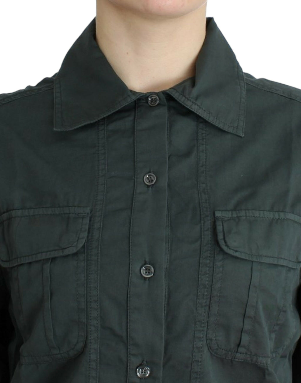Cavalli Gray Button-Down Shirt