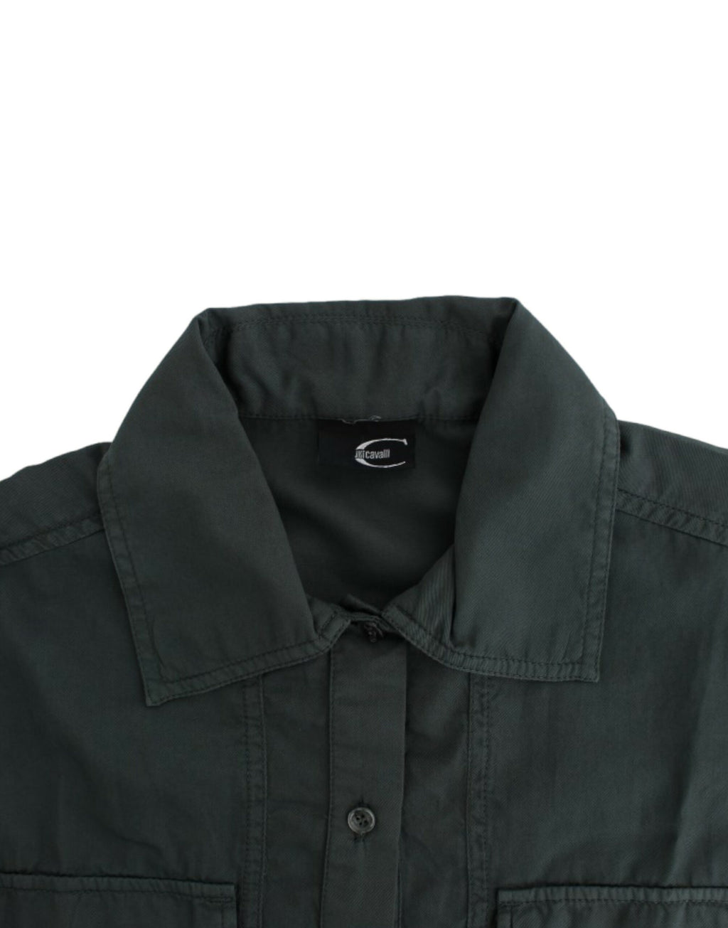 Cavalli Gray Button-Down Shirt