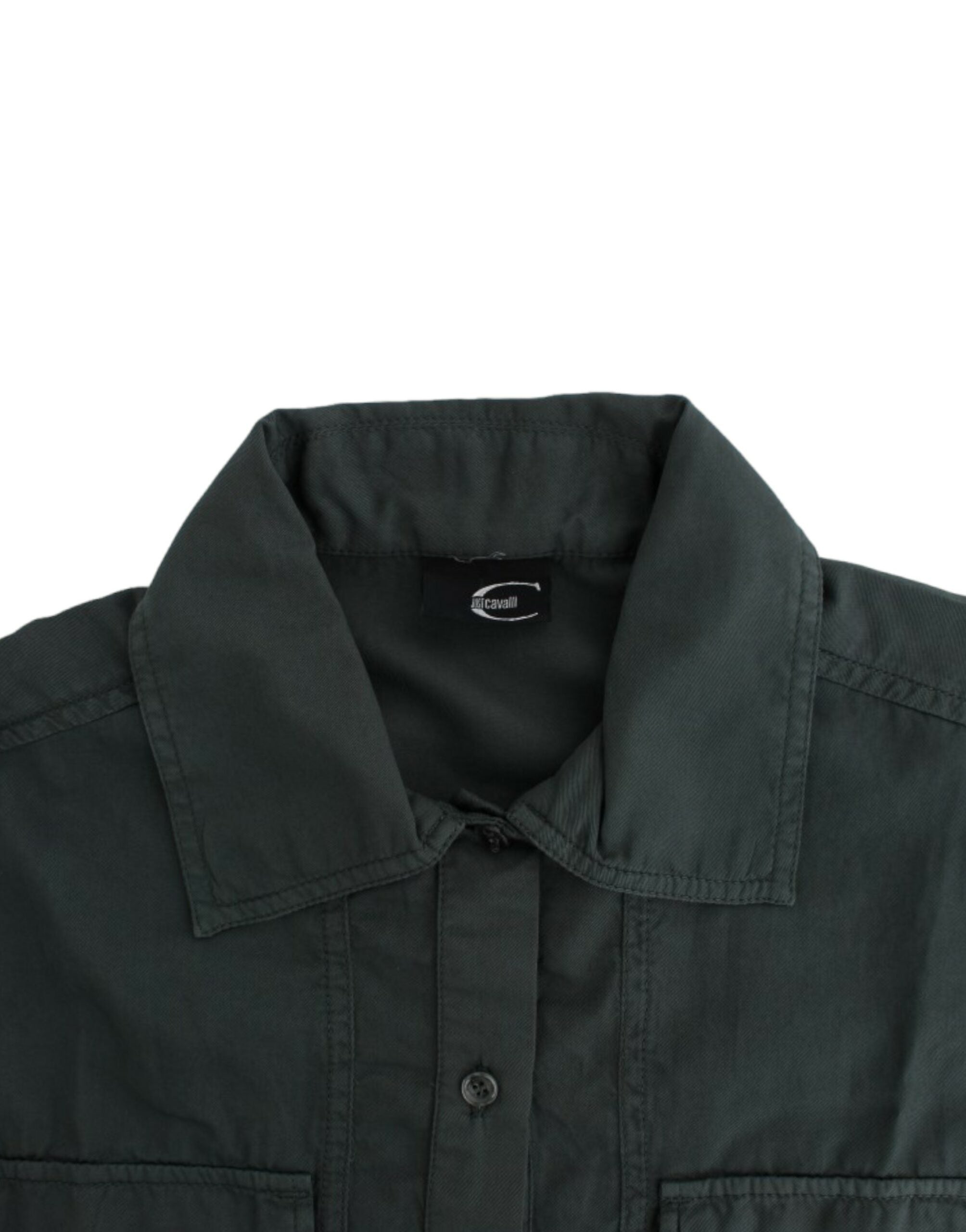 Cavalli Gray Button-Down Shirt