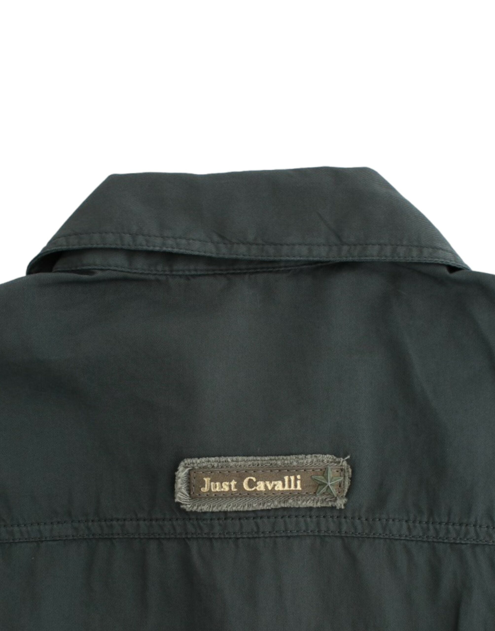 Cavalli Gray Button-Down Shirt