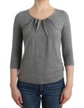 Cavalli Grey 3/4-Sleeve Pullover Top