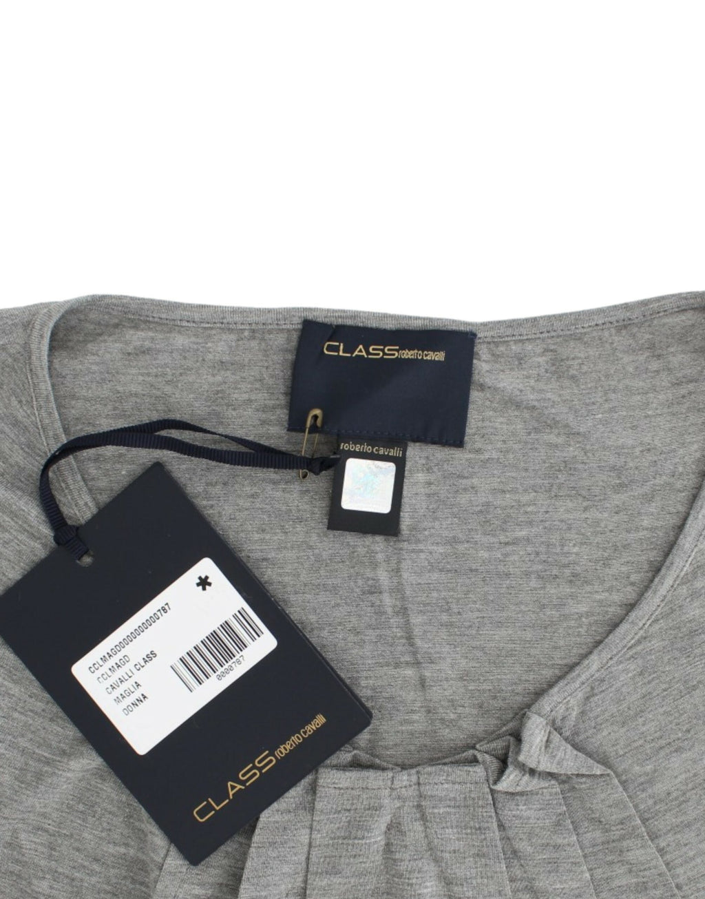 Cavalli Grey 3/4-Sleeve Pullover Top