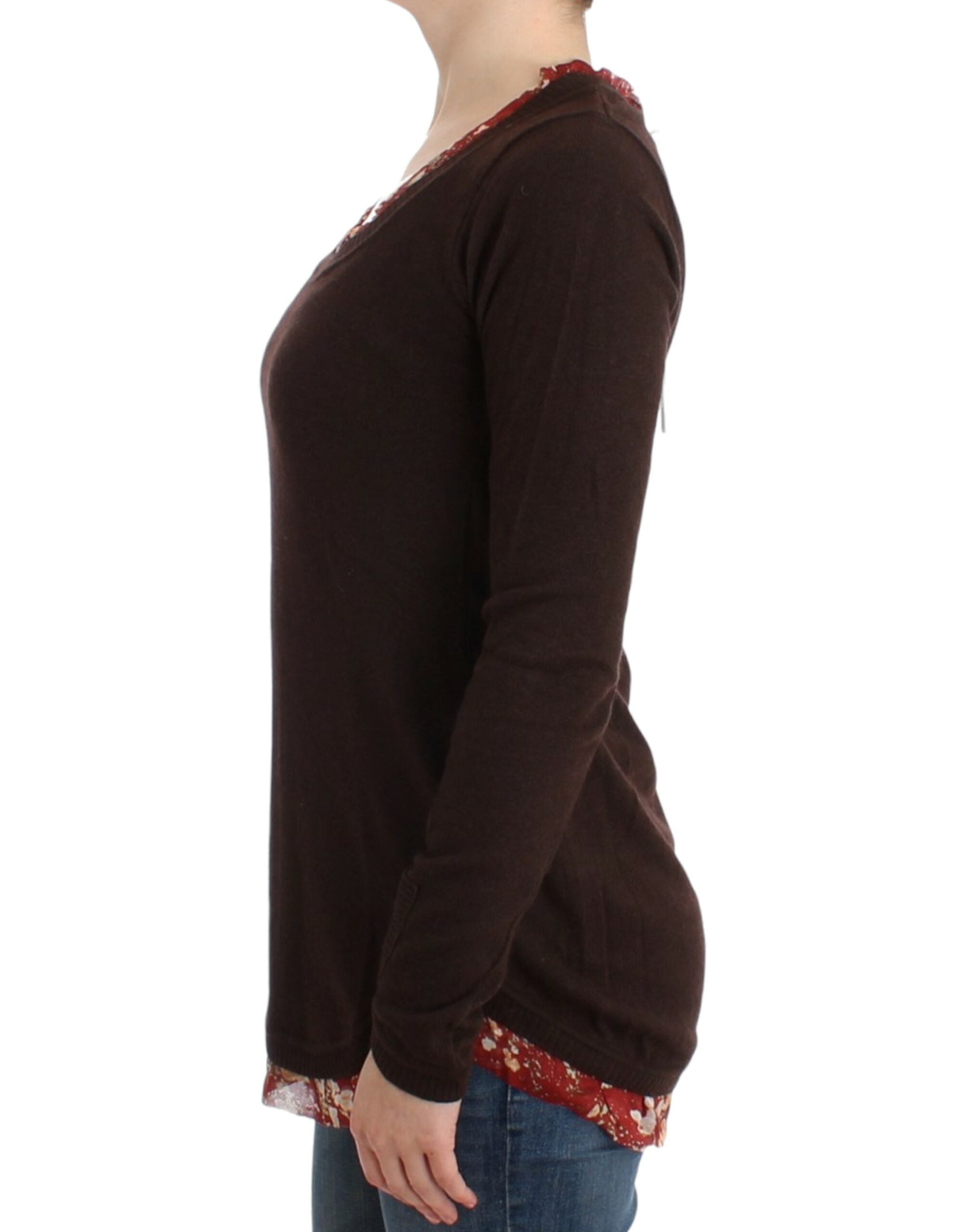 Cavalli Brown Crew Neck Pullover