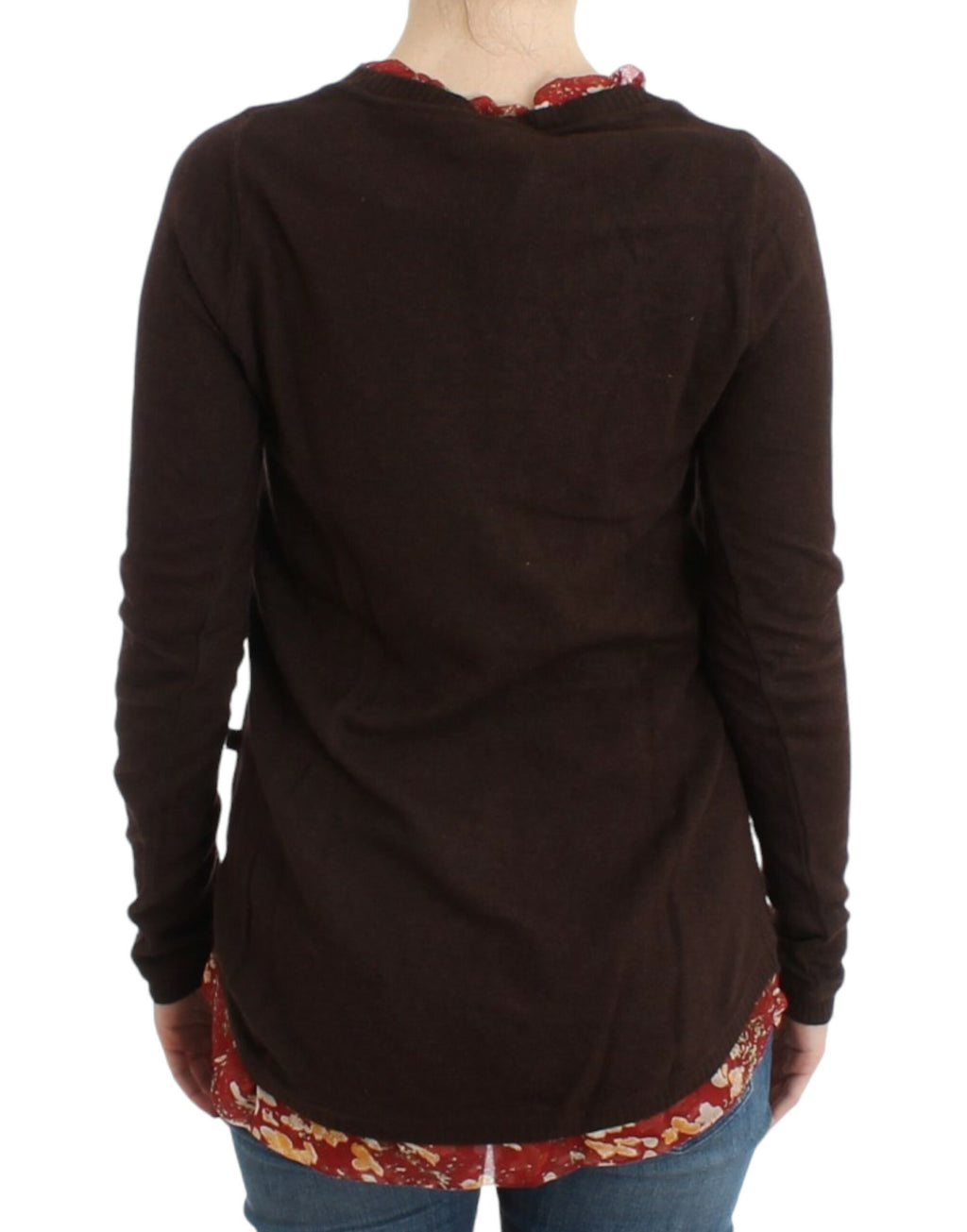 Cavalli Brown Crew Neck Pullover