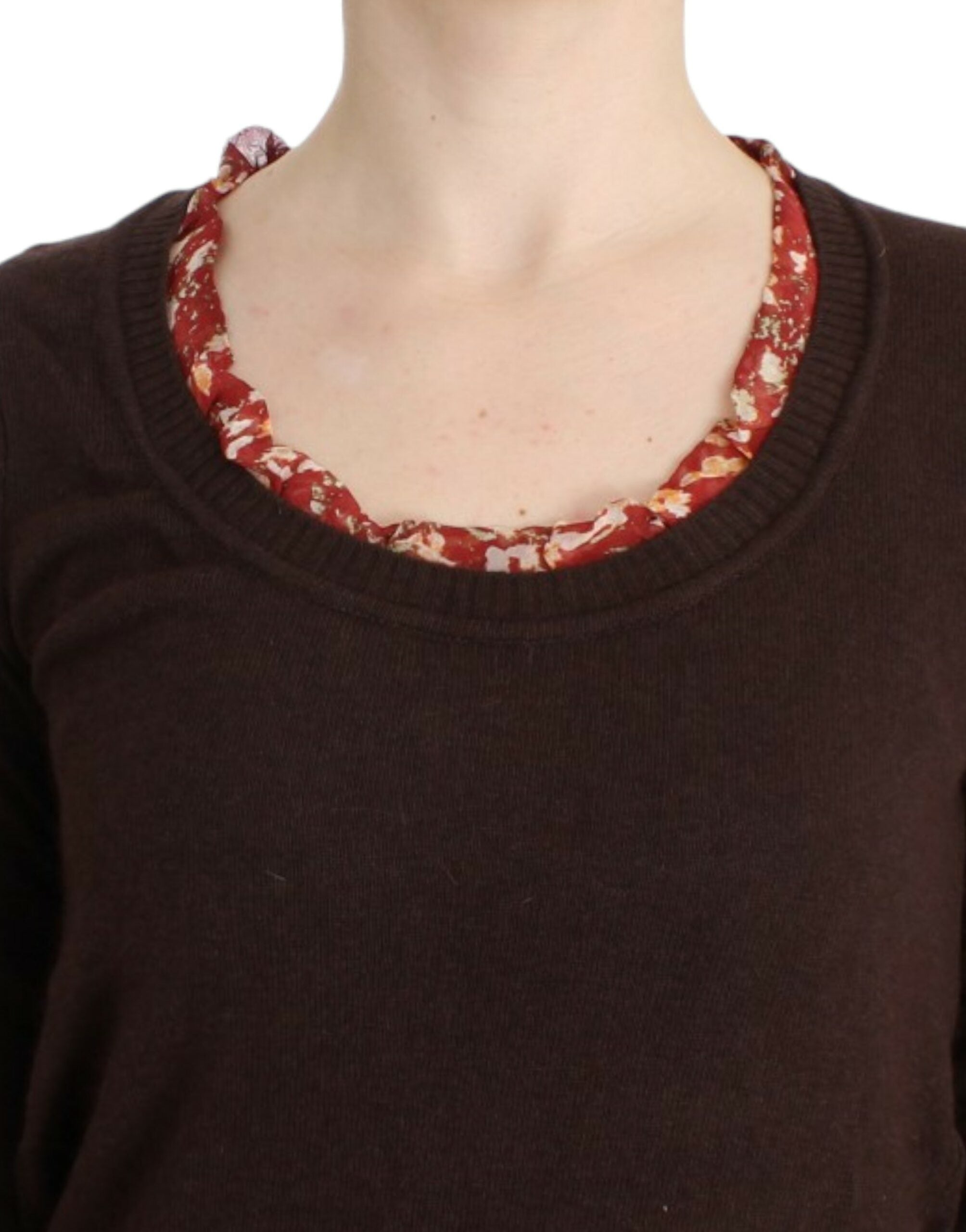 Cavalli Brown Crew Neck Pullover
