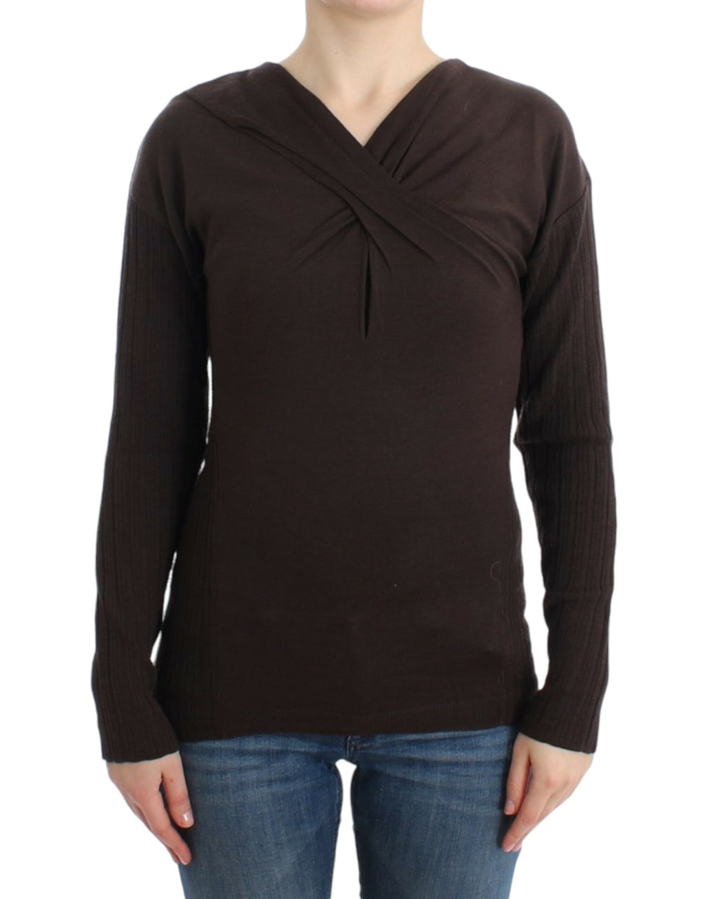 Cavalli Brown Wool Knit Sweater