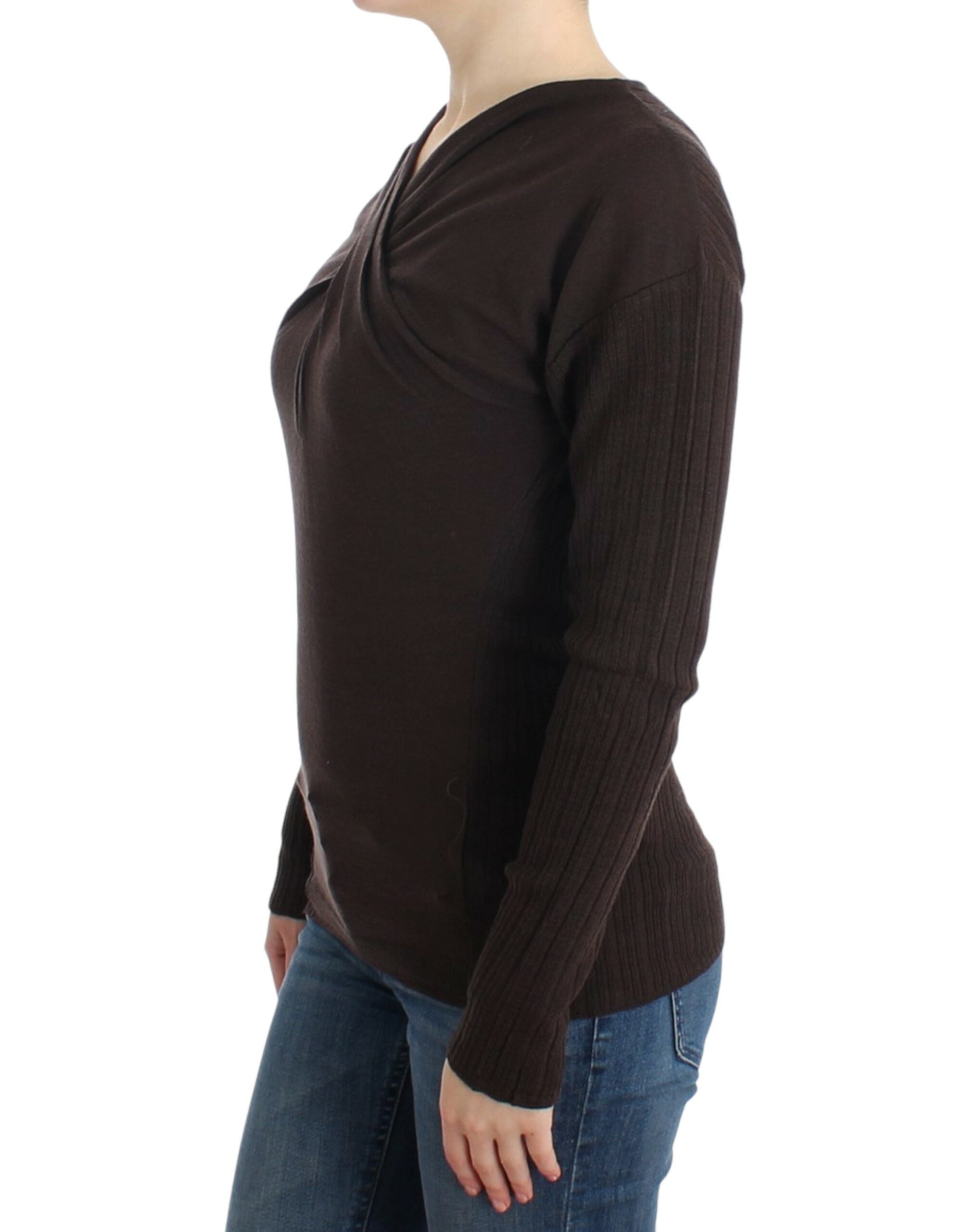 Cavalli Brown Wool Knit Sweater