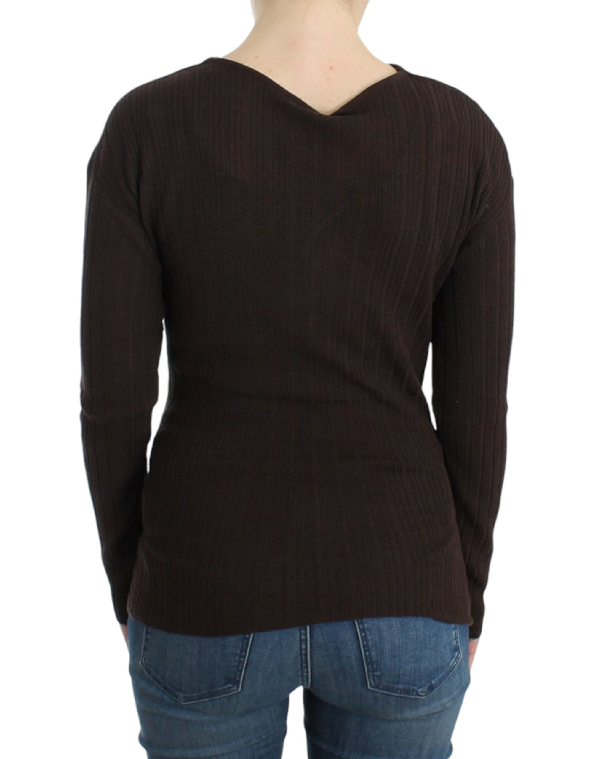 Cavalli Brown Wool Knit Sweater