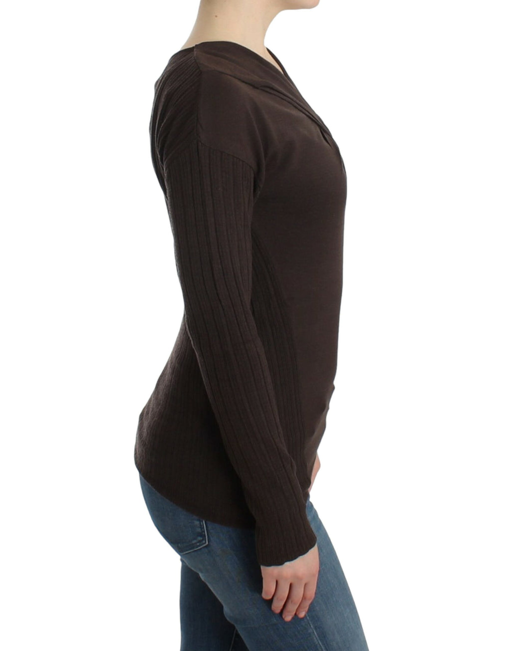 Cavalli Brown Wool Knit Sweater