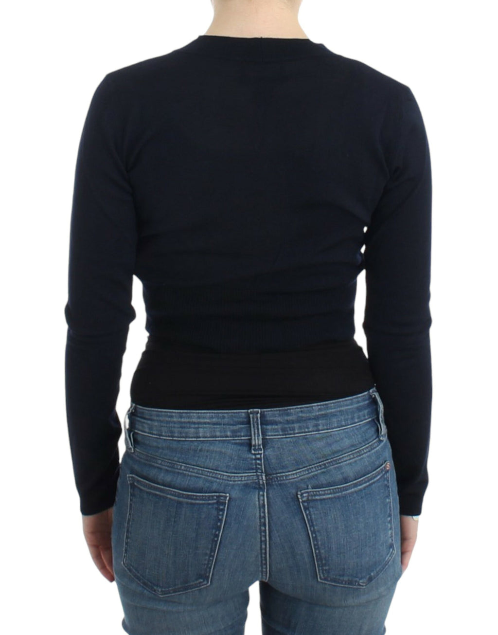 Cavalli Black Cropped Wool Cardigan