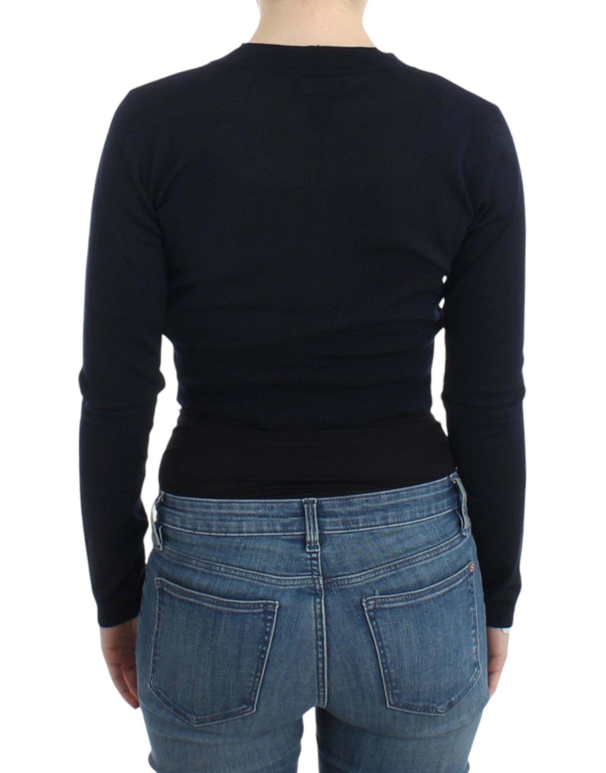 Cavalli Black Cropped Wool Cardigan