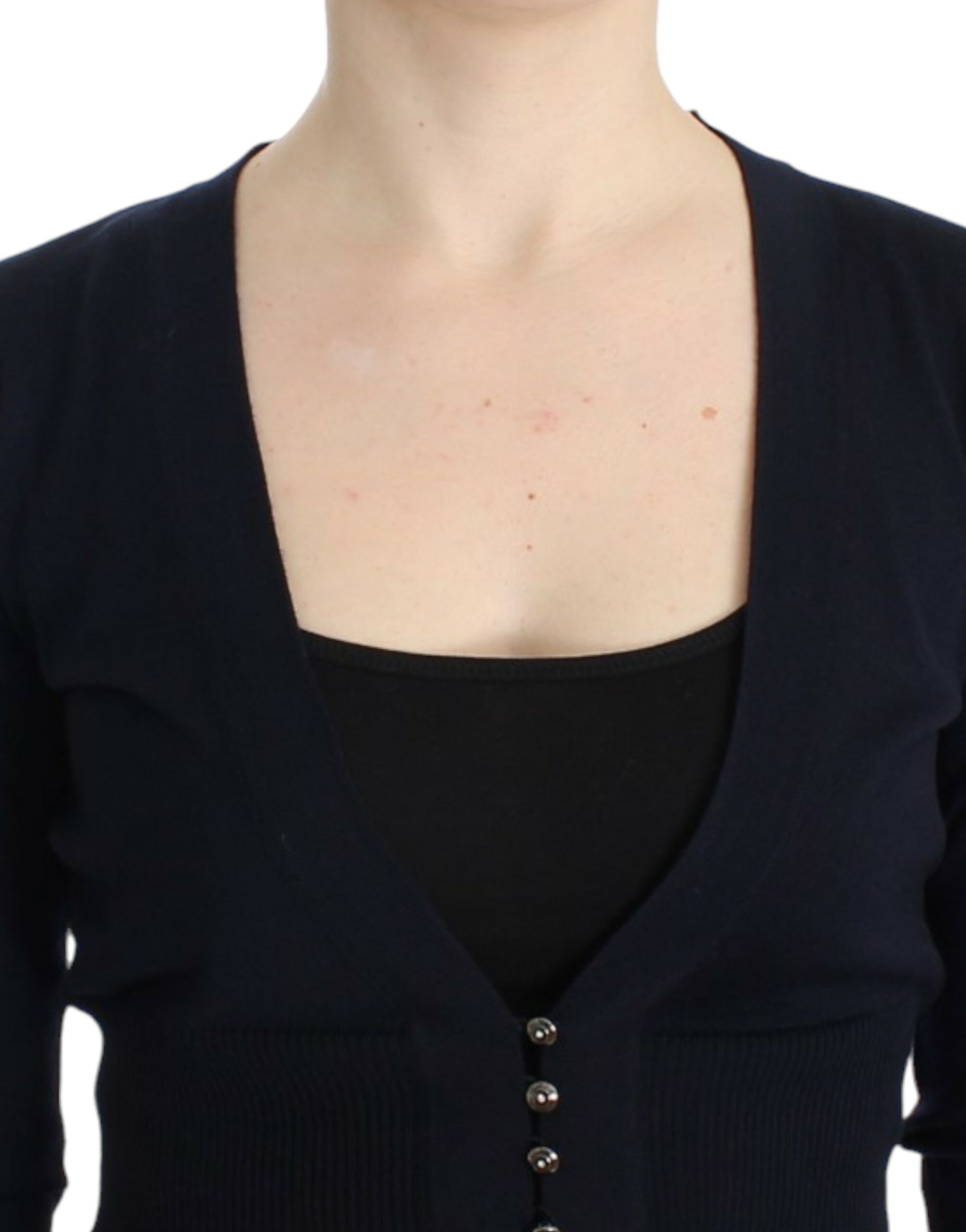 Cavalli Black Cropped Wool Cardigan