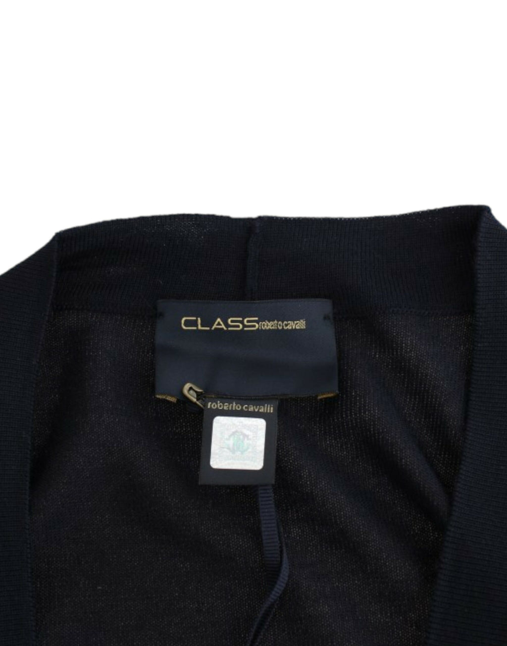 Cavalli Black Cropped Wool Cardigan