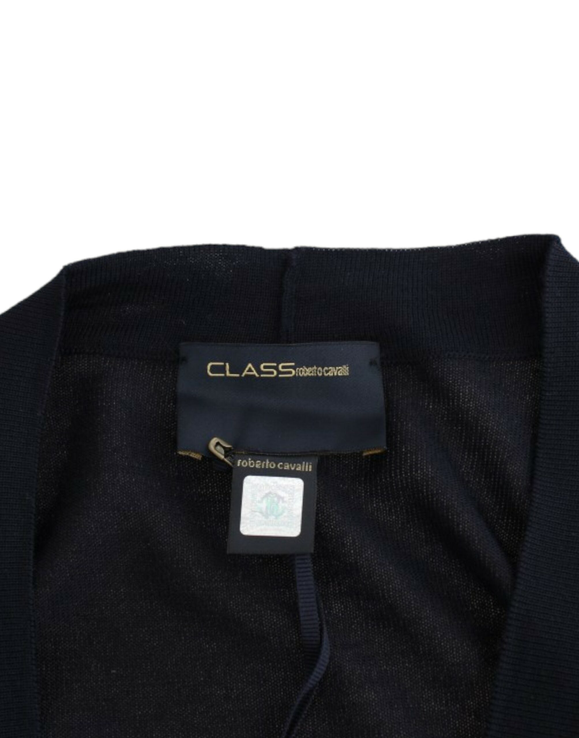 Cavalli Black Cropped Wool Cardigan