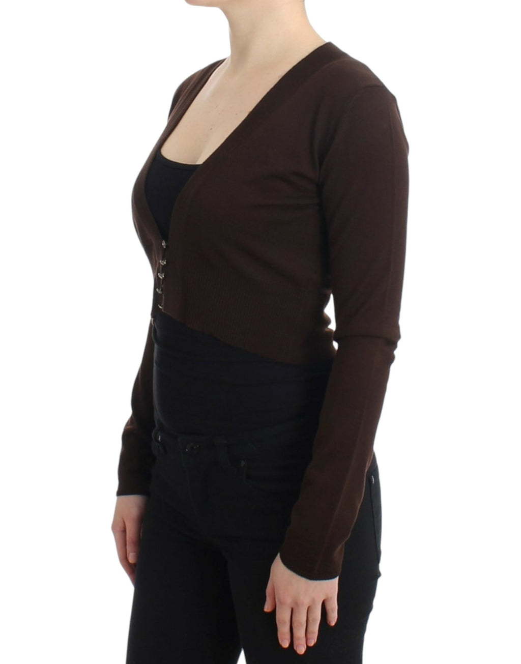 Cavalli Brown Wool Cardigan
