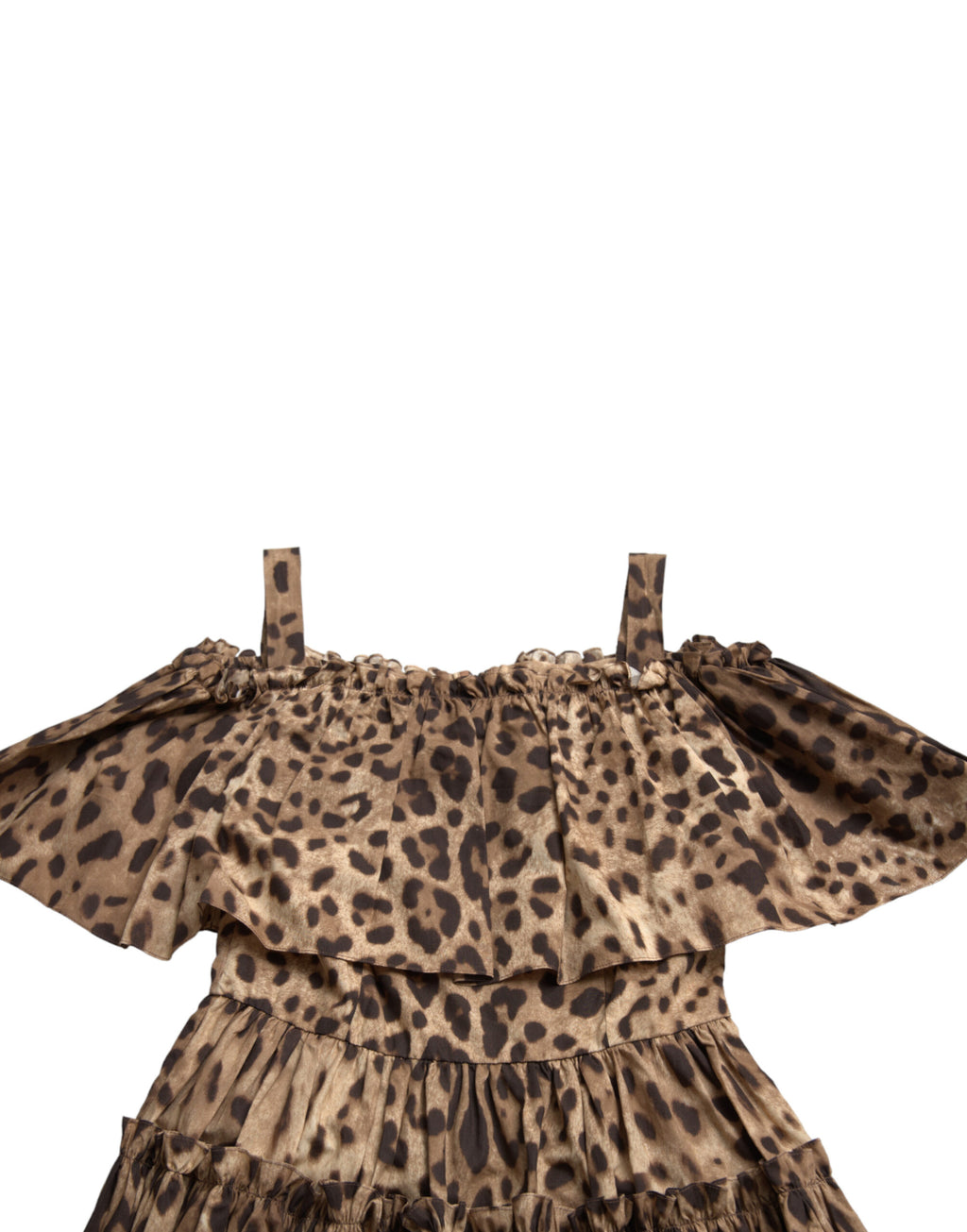 Dolce & Gabbana Brown Sleeveless Leopard Print A-Line Dress
