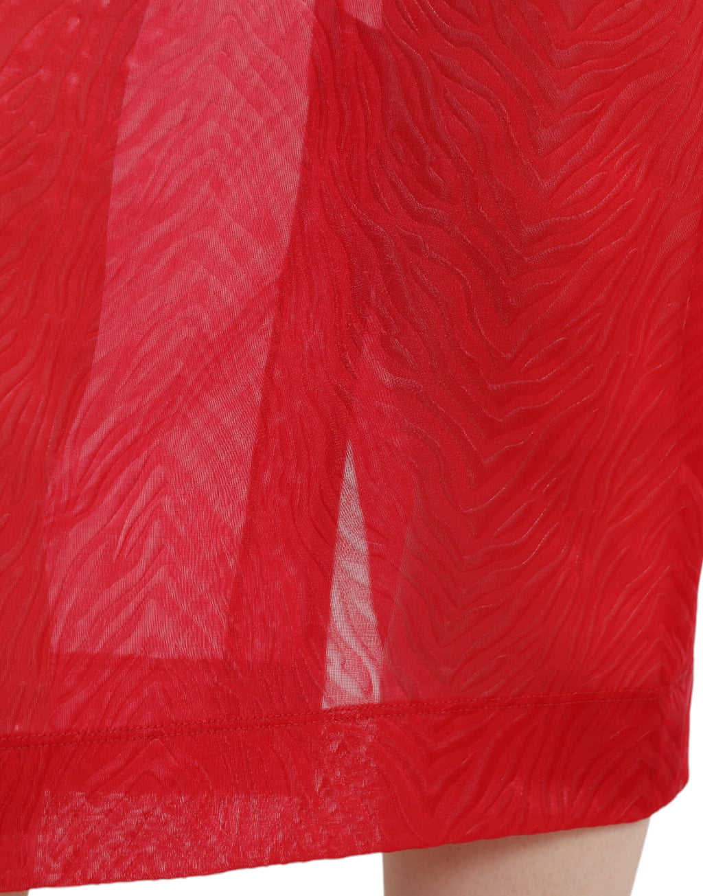 Dolce & Gabbana Red Sheer High Waist Pencil Midi Skirt