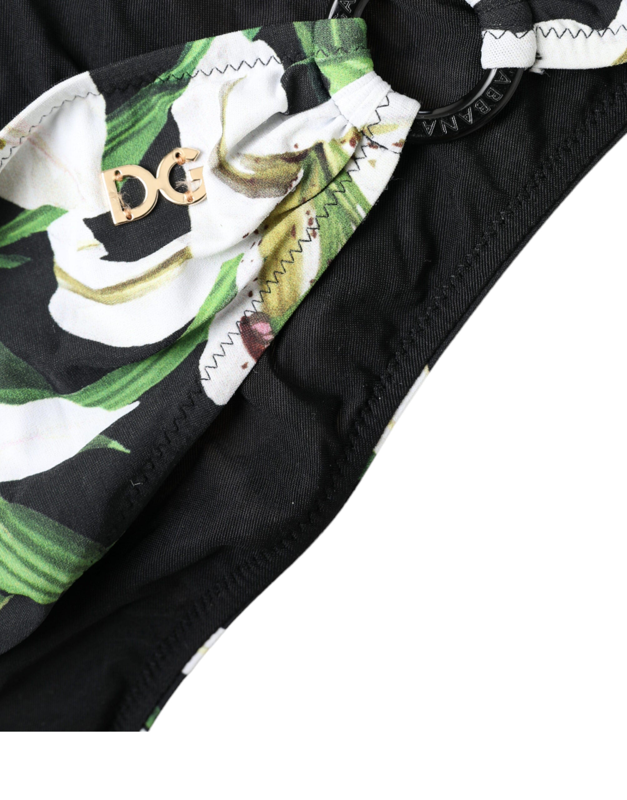 Dolce & Gabbana Schwarze Lily Print Bademode Bottom Beachwear Bikini