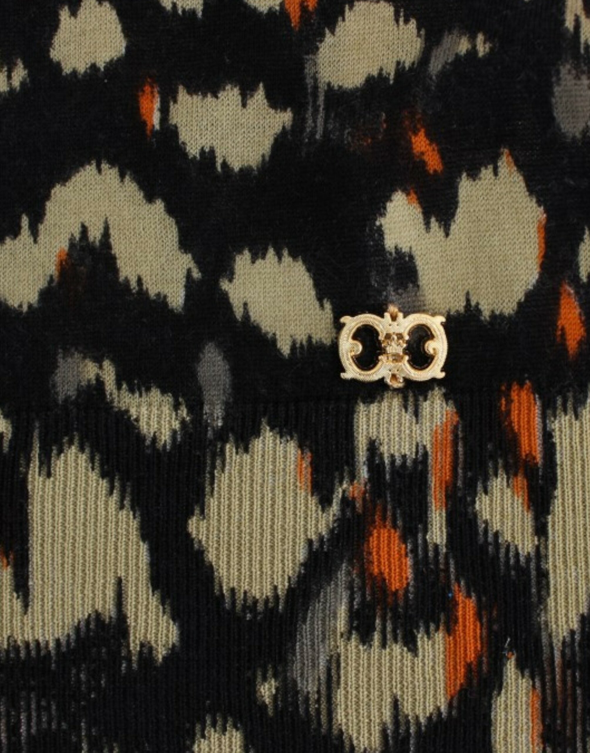 Cavalli Multicolor V-Neck Wool Sweater