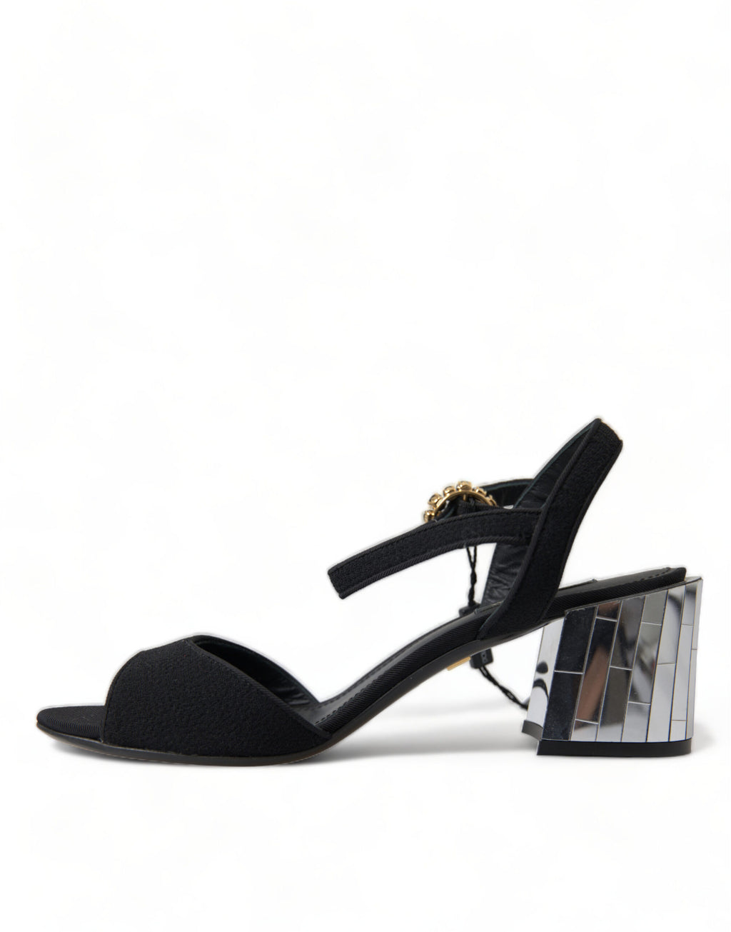 Dolce & Gabbana Black Crystal Strappy Sandals Shoes