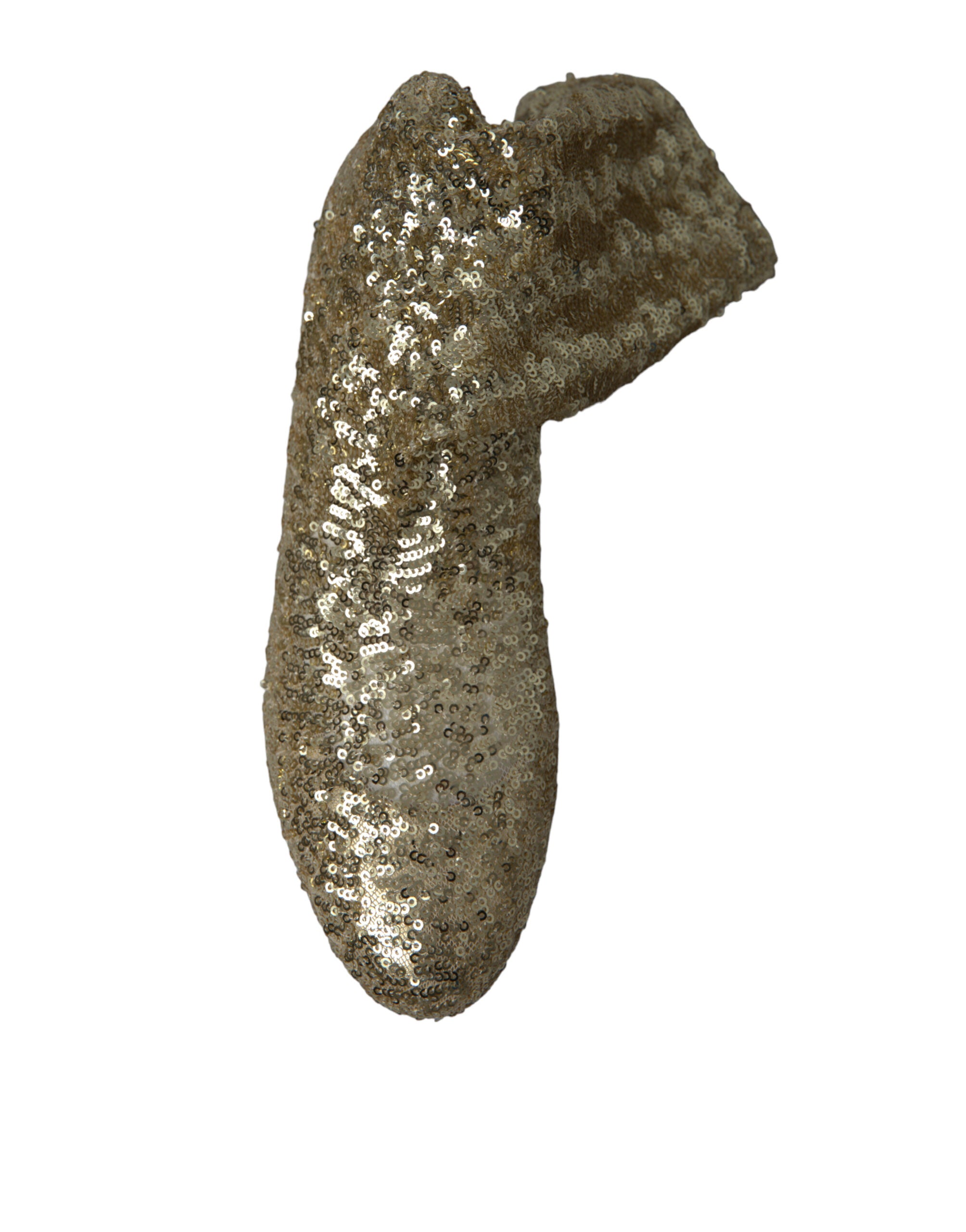 Dolce & Gabbana Gold Sequin Short Boots Stretch Shoes
