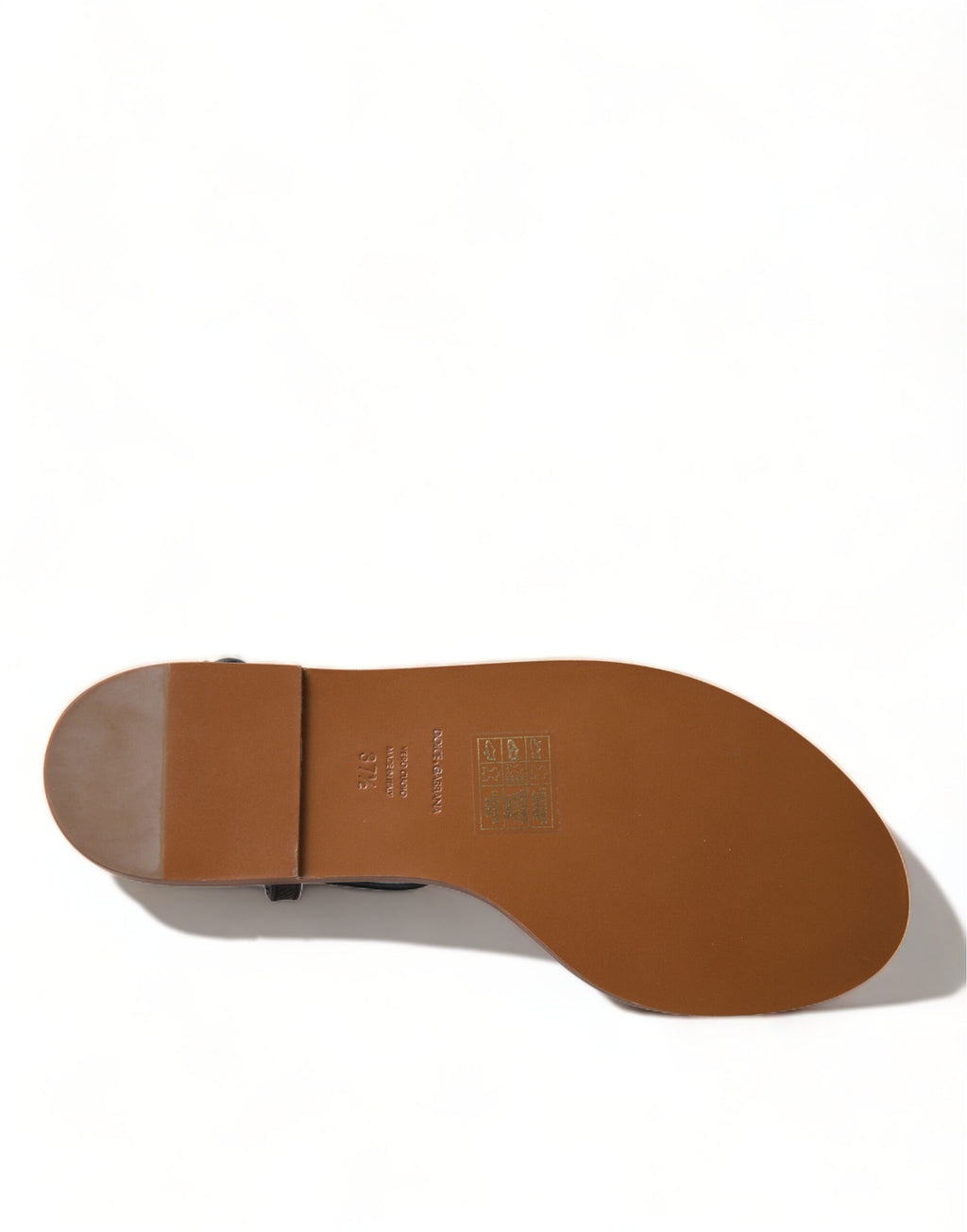 Dolce & Gabbana Schwarz Kristall Gold Sandalen Leder Schuhe