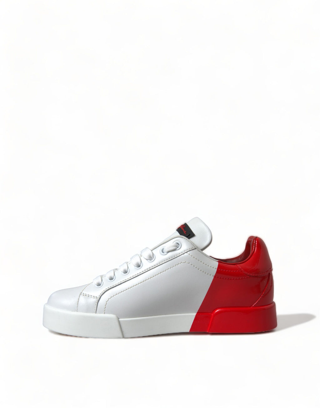 Dolce & Gabbana White Red Lace Up Women's Low Top Sneakers Shoes