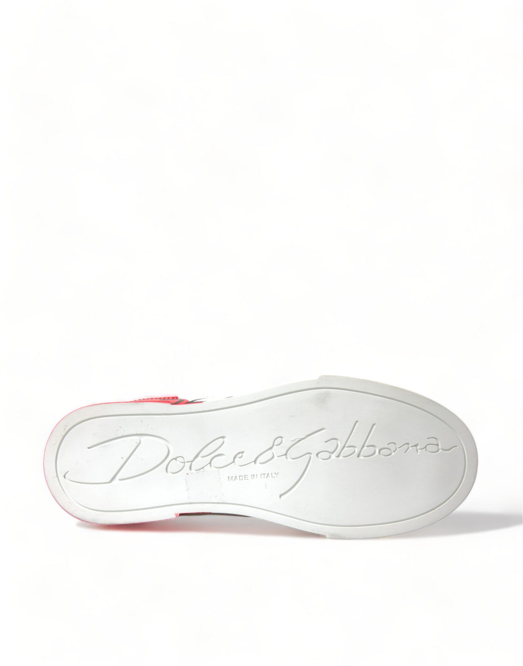 Dolce & Gabbana White Red Lace Up Women's Low Top Sneakers Shoes
