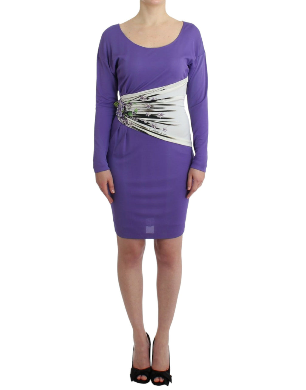 Cavalli Lila langärmeliges Kleid