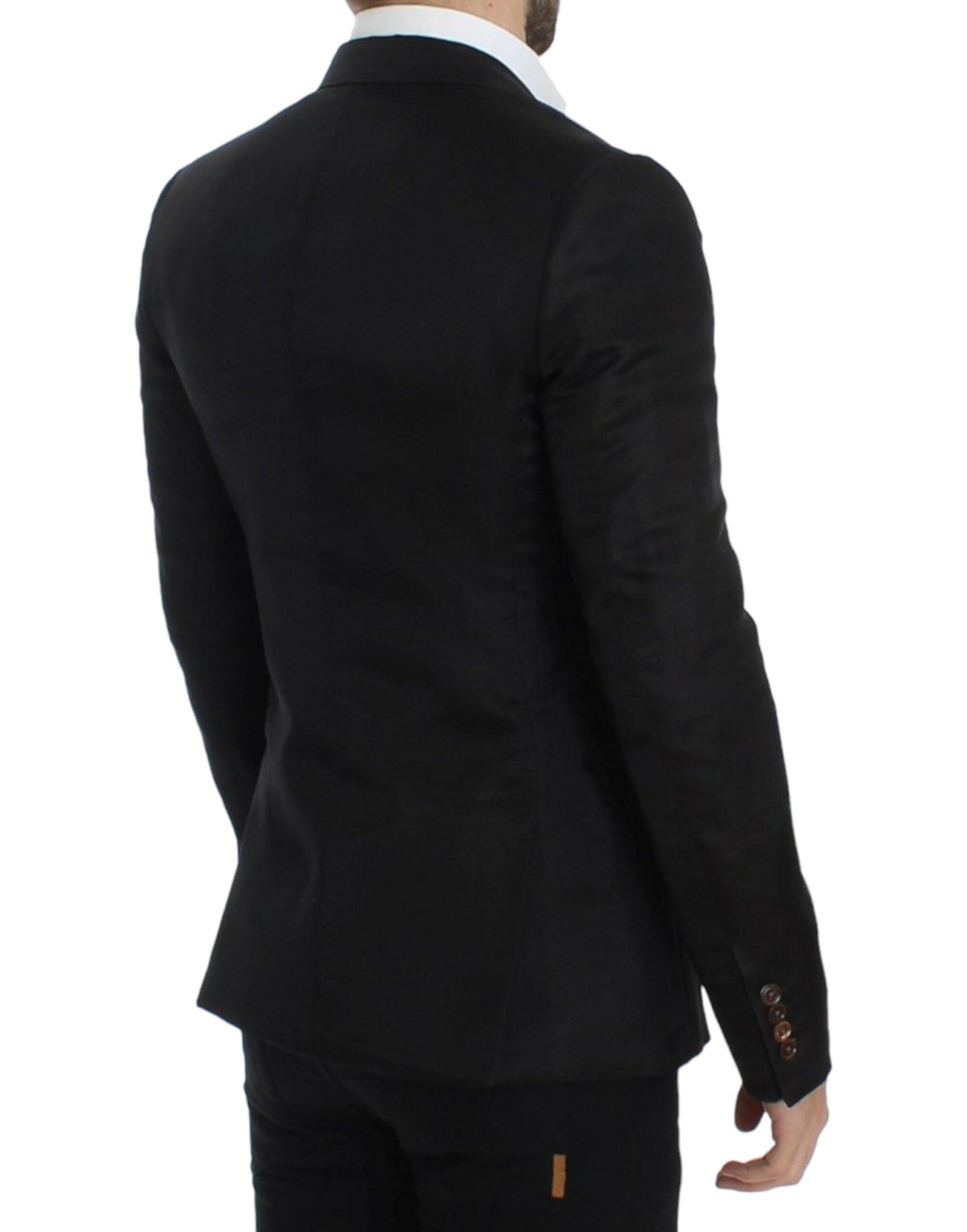 Dolce & Gabbana Black Slim-Fit Silk Blazer