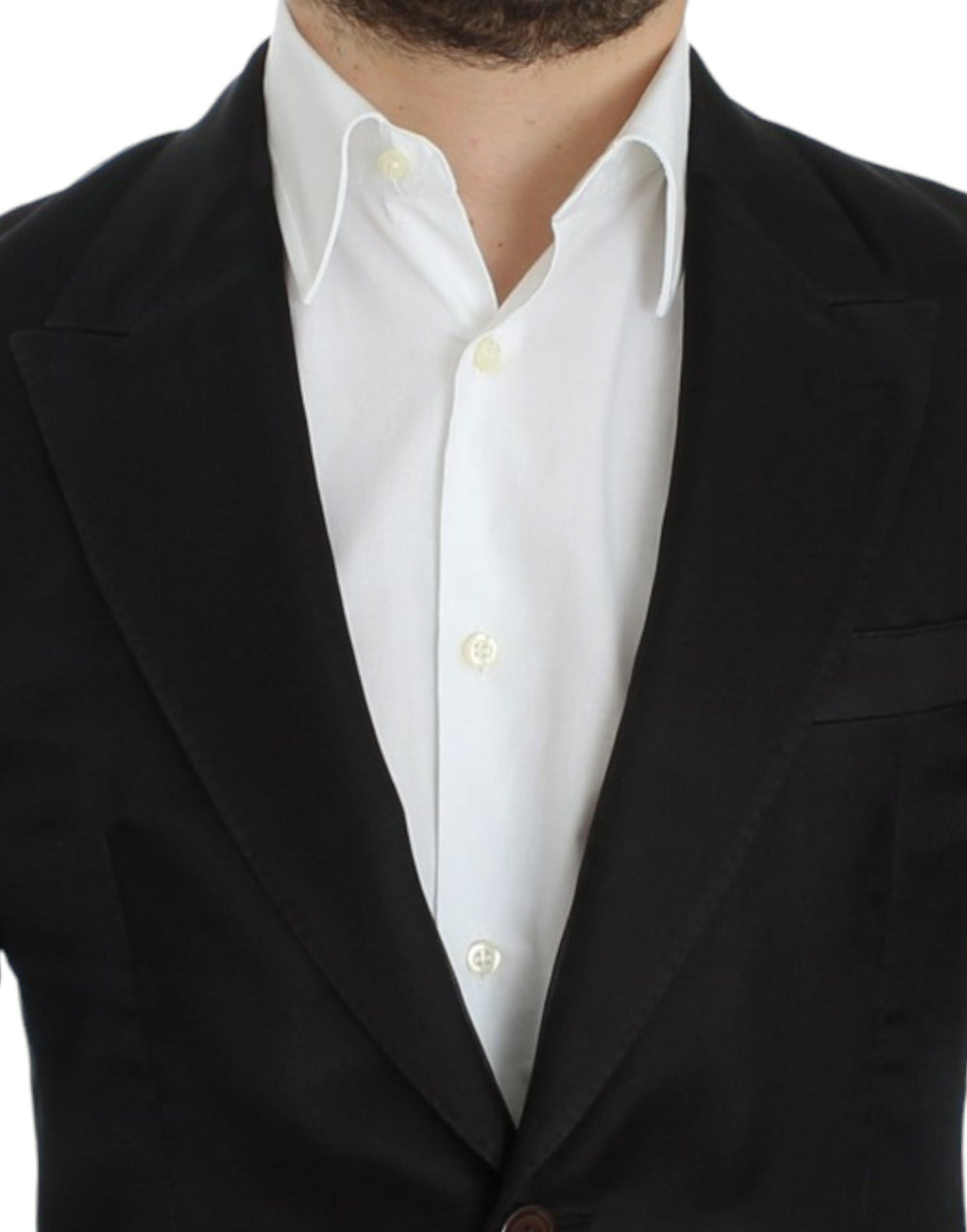 Dolce & Gabbana Black Slim-Fit Silk Blazer