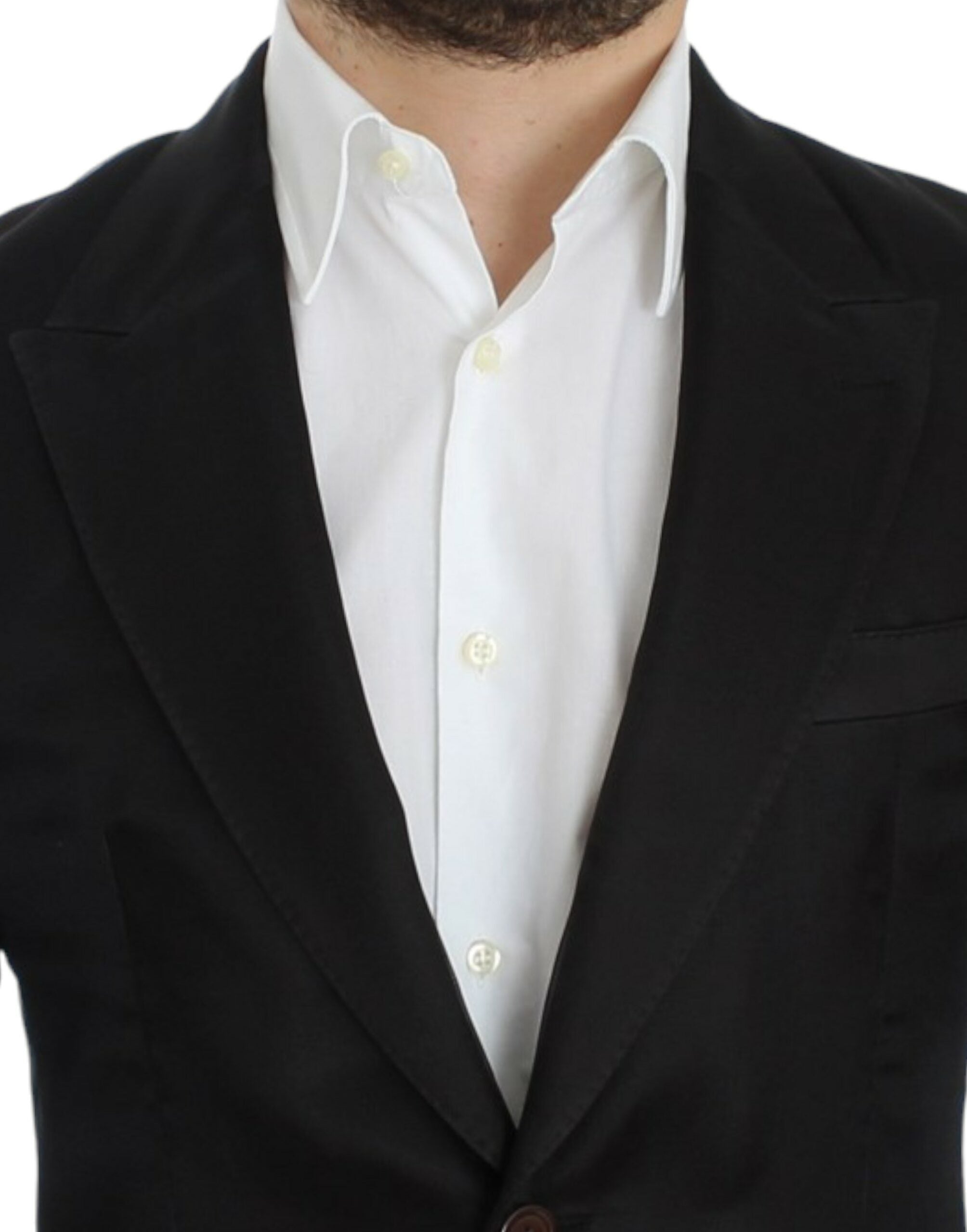 Dolce & Gabbana Black Slim-Fit Silk Blazer