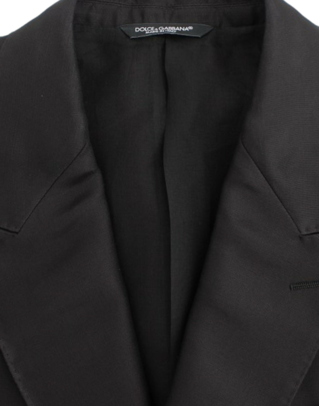 Dolce & Gabbana Black Slim-Fit Silk Blazer