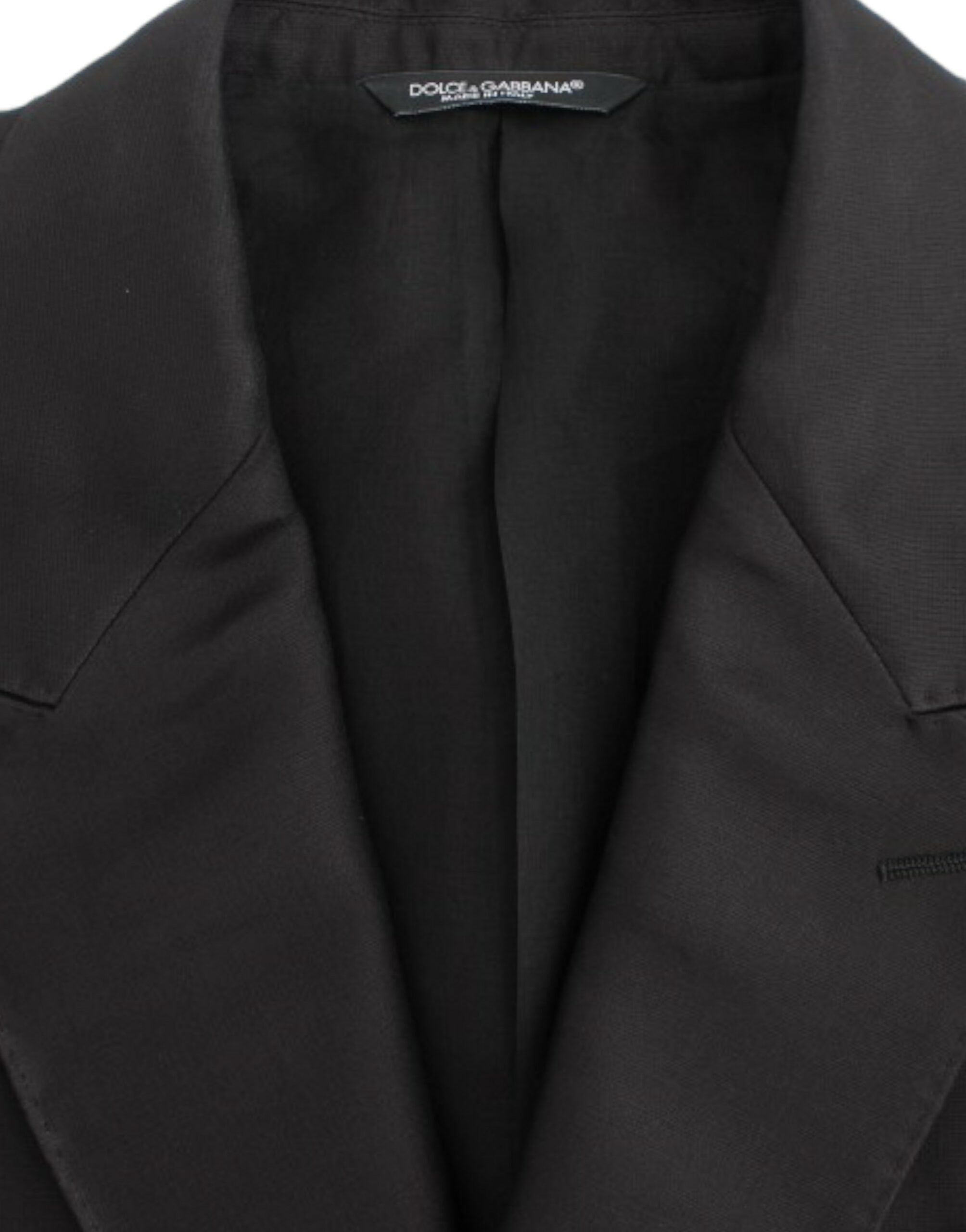 Dolce & Gabbana Black Slim-Fit Silk Blazer