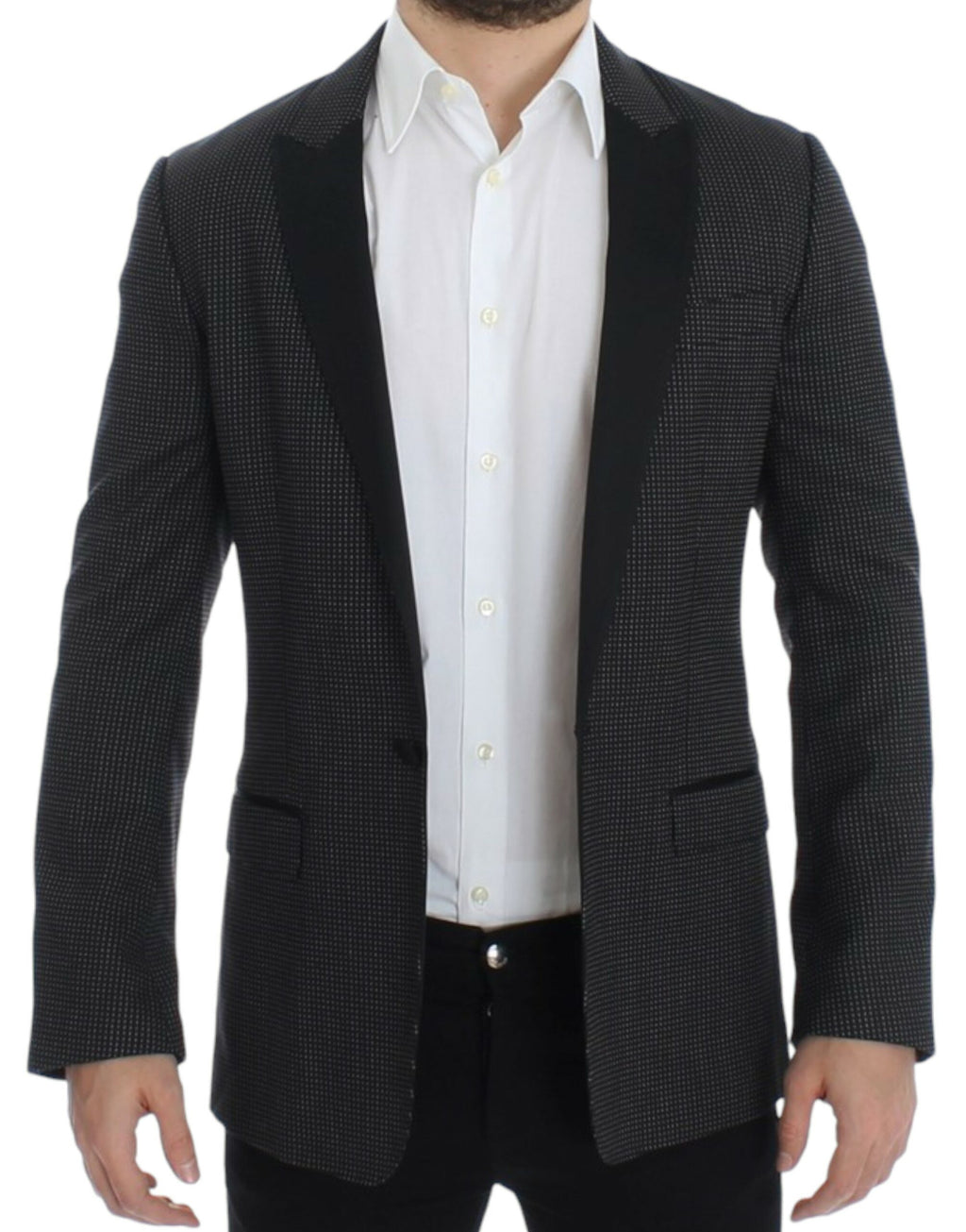 Dolce & Gabbana Schwarzer schmaler MARTINI Blazer aus Wolle