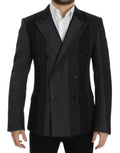 Dolce & Gabbana Grey Striped Stretch Wool Blazer