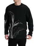 Dolce & Gabbana Black Floral Print Crew-Neck Sweater