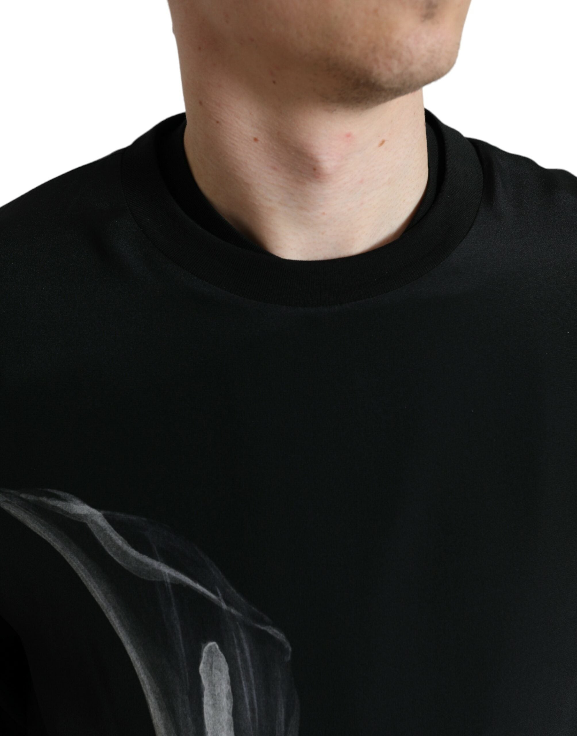 Dolce & Gabbana Black Floral Print Crew-Neck Sweater