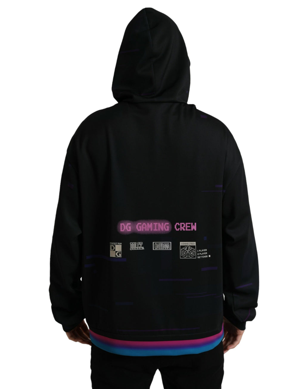 Dolce & Gabbana Black Logo Print Hoodie Sweatshirt