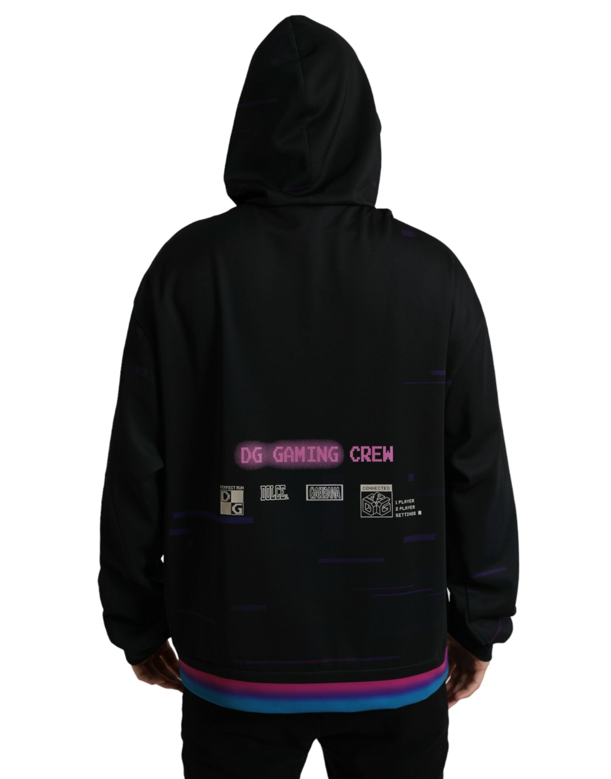 Dolce & Gabbana Black Logo Print Hoodie Sweatshirt