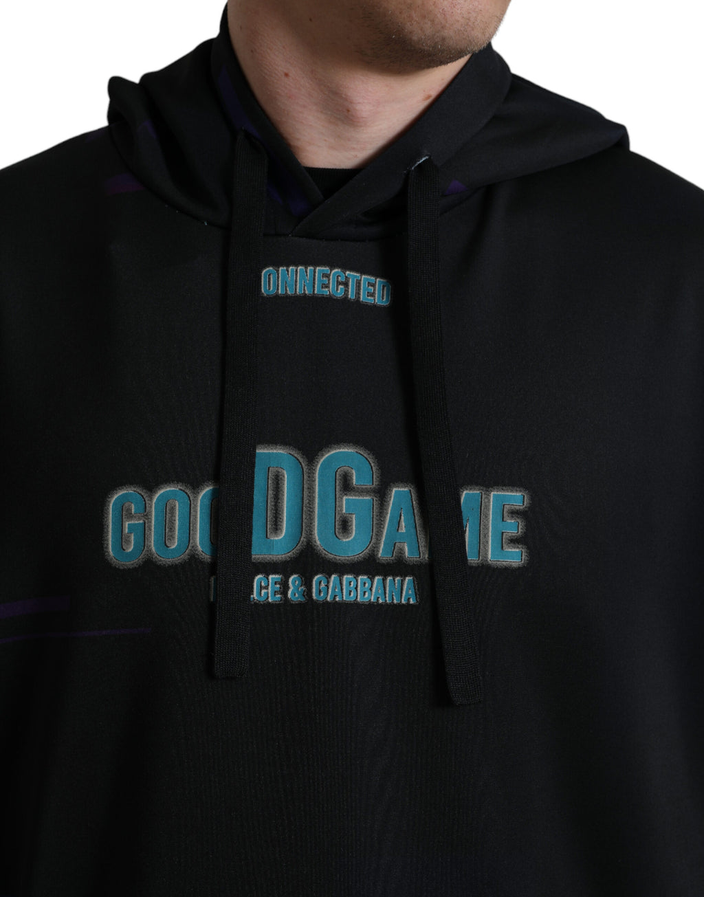 Dolce & Gabbana Black Logo Print Hoodie Sweatshirt
