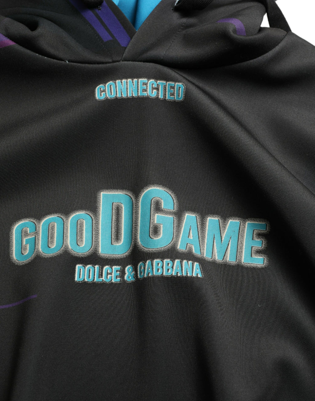Dolce & Gabbana Black Logo Print Hoodie Sweatshirt