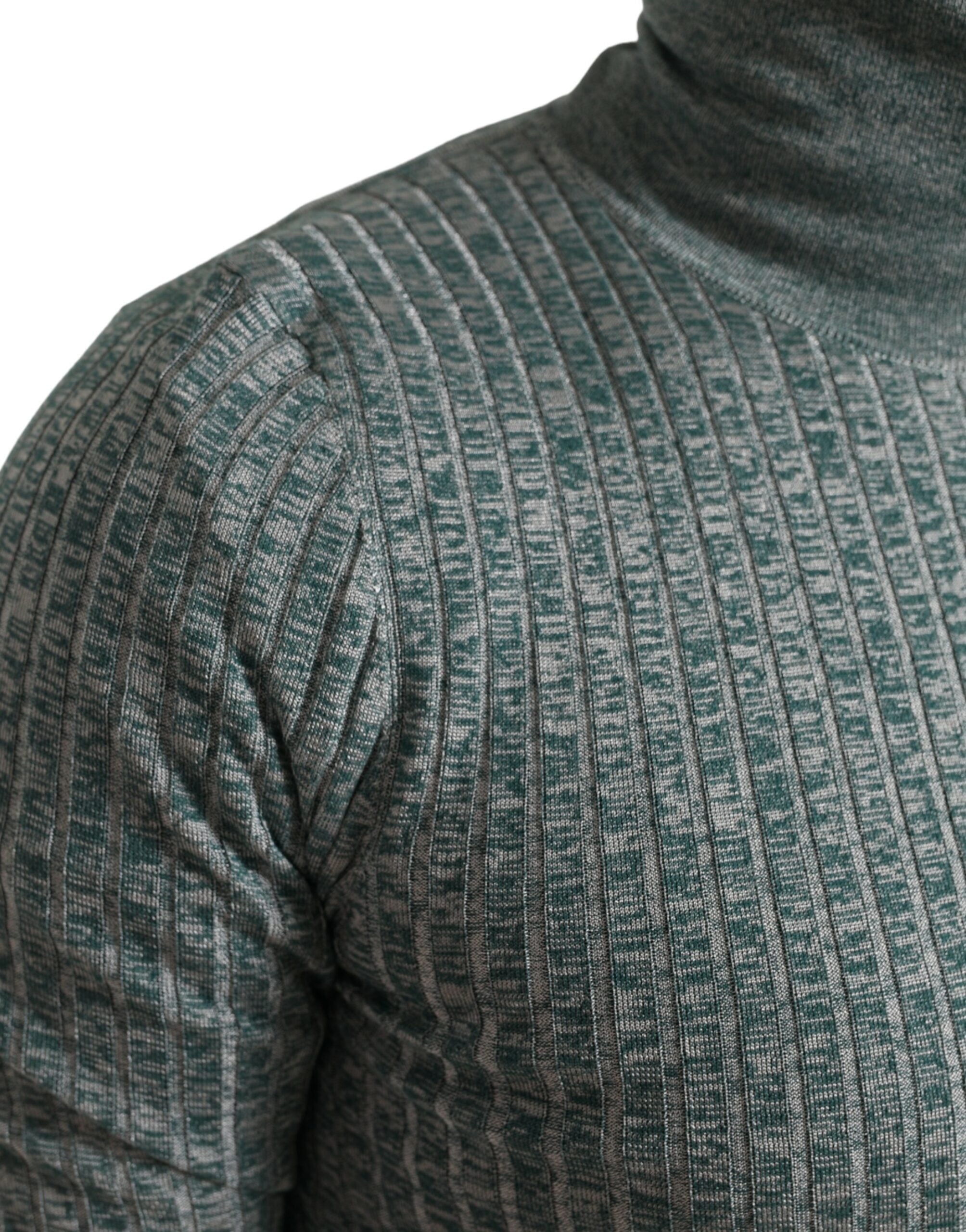 Dolce & Gabbana Grüner Polyester-Rollkragenpullover
