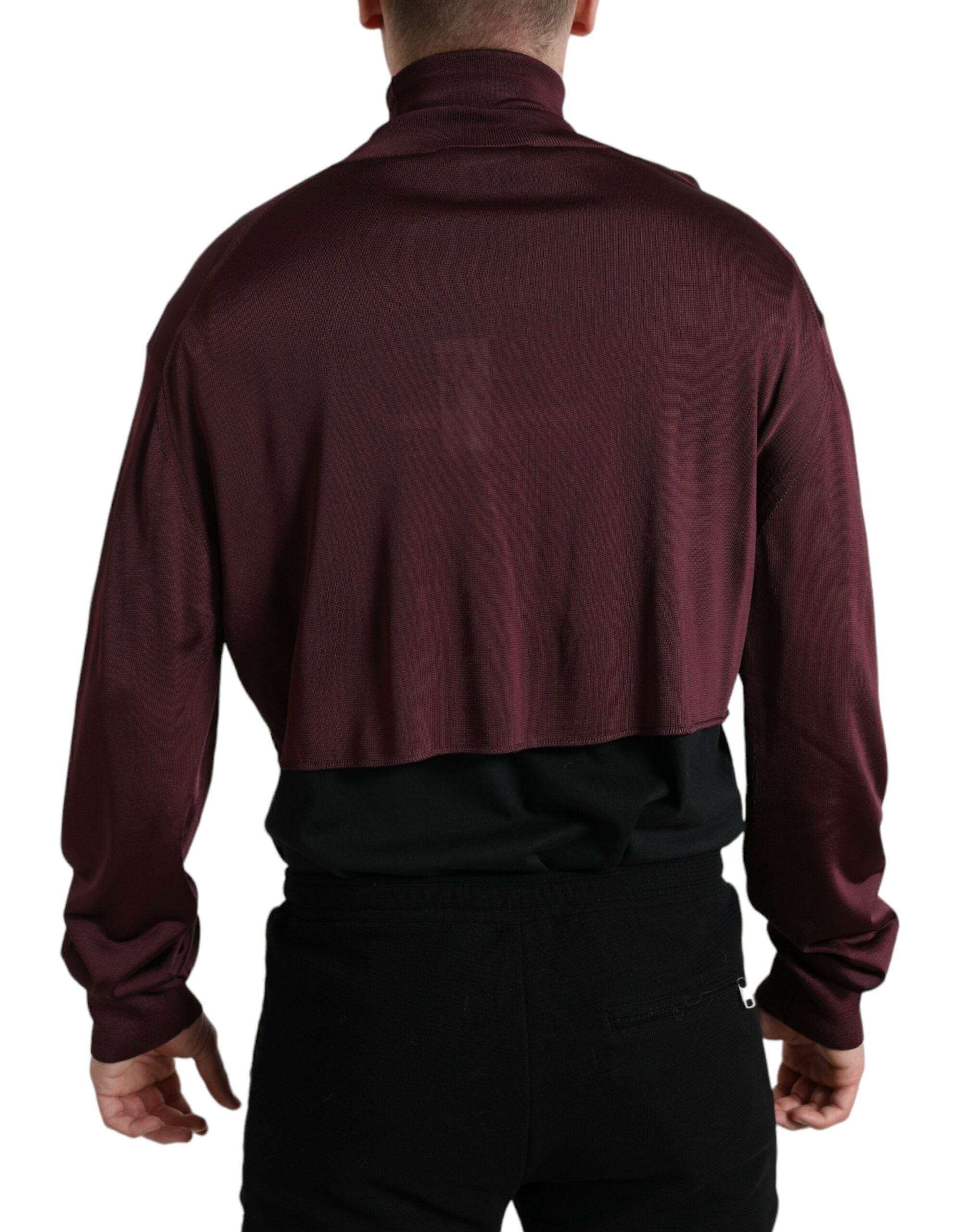 Dolce & Gabbana Kastanienbrauner Viskose-Rollkragenpullover