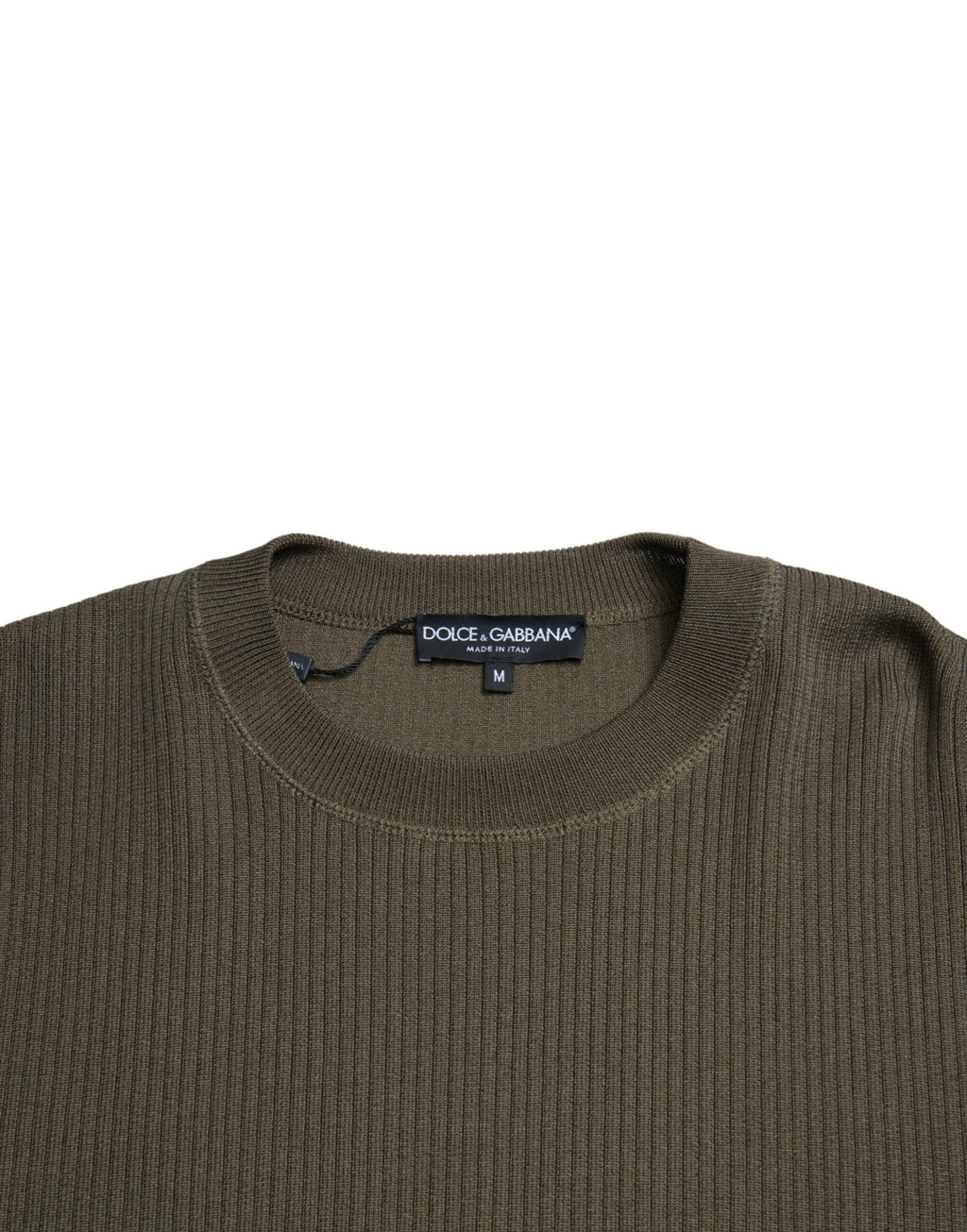 Dolce & Gabbana Green Viscose Crew Neck Men's Sweater